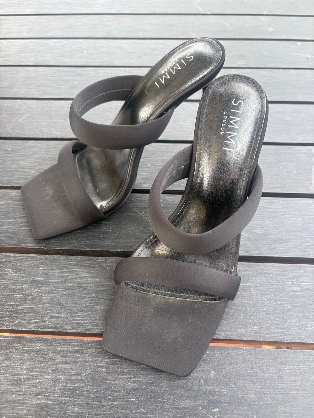 Simmi London Black Square Toe Heels Size 7
